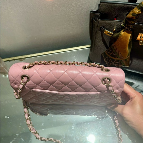 Chanel Lambskin Quilted Medium Double Flap Sakura Pink - Picture 4 of 14
